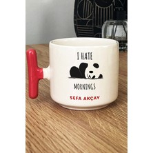 Hedizu Kişiye Özel I Hate Mornings Kupa Bardak T Kulplu Pembe Arkadaşa Kardeşe Hediye