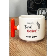Hedizu Kişiye Özel Tarih Öğretmeni Kupa Bardak T Kulplu Turuncu Öğretmenler Günü Hediyesi