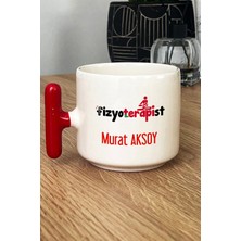 Hedizu Kişiye Özel Fizyoterapist Kupa Bardak T Kulplu Kırmızı Isme Özel Tıp Bayramı Hediyeleri