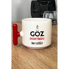 Hedizu Kişiye Özel Göz Doktoru Kupa Bardak T Kulplu Kırmızı Isme Özel Tıp Bayramı Hediyeleri
