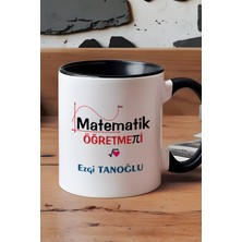 Hedizu Kişiye Özel Matematik Öğretmeni -3- Kupa Bardak Siyah Öğretmenler Günü Hediyesi