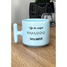 Hedizu Kişiye Özel Iyi Ki Varsın Babaanne Pastel T Kulplu Kupa Bardak Mavi Anneler Günü Hediyesi