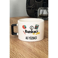 Hedizu Kişiye Özel Bankacılar Günü Hediyesi Lüks Fincan Siyah Bankacı