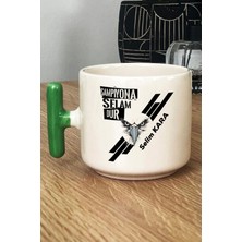 Hedizu Kişiye Özel Siyah Beyaz Taraftar Kupa Bardak T Kulplu Yeşil Abiye Babaya Arkadaşa Sevgiliye Hediye