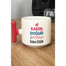 Hedizu Kişiye Özel Kadın Doğum Uzmanı Kupa Bardak T Kulplu Pembe Tıp Bayramı Hediyeleri