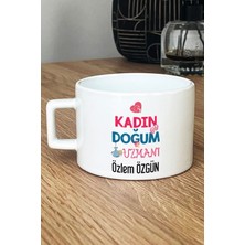 Hedizu Kişiye Özel Kadın Doğum Uzmanı Lüks Fincan Beyaz  Tıp Bayramı Hediyeleri