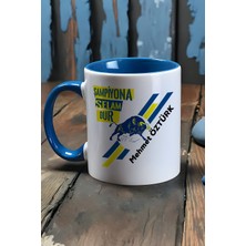 Hedizu Kişiye Özel Sarı Lacivert Taraftar Kupa Bardak Mavi Abiye Babaya Arkadaşa Sevgiliye Hediye