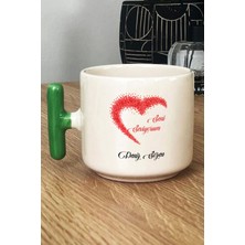 Hedizu Kişiye Özel Seni Seviyorum Kupa Bardak T Kulplu Yeşil Sevgililer Günü Hediyesi