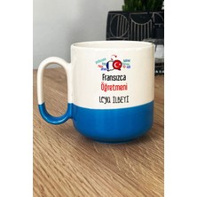 Hedizu Kişiye Özel Fransızca Öğretmeni -2- Pro Kupa Bardak Mavi Öğretmenler Günü Hediyesi