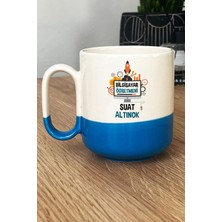 Hedizu Kişiye Özel Bilgisayar Öğretmeni -2- Pro Kupa Bardak Mavi Öğretmenler Günü Hediyesi