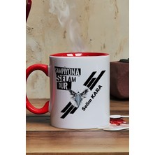 Hedizu Kişiye Özel Siyah Beyaz Taraftar Kupa Bardak Kırmızı Abiye Babaya Arkadaşa Sevgiliye Hediye