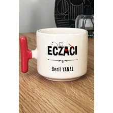 Hedizu Kişiye Özel Eczacı Kupa Bardak T Kulplu Pembe Tıp Bayramı Hediyesi