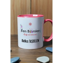 Hedizu Kişiye Özel Fen Bilimleri Öğretmeni Kupa Bardak Pembe Öğretmenler Günü Hediyesi