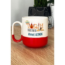 Hedizu Kişiye Özel Tarih Öğretmeni Pro Kupa Bardak Kırmızı Öğretmenler Günü Hediyesi