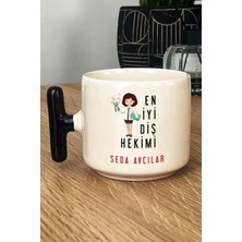 Hedizu Kişiye Özel Kadın En Iyi Diş Hekimi Kupa Bardak T Kulplu Siyah