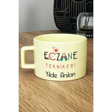Hedizu Kişiye Özel Eczane Teknikeri Pastel Fincan Sarı Tıp Bayramı Hediyeleri