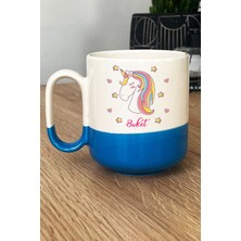 Hedizu Kişiye Özel Unicorn Pro Kupa Bardak Mavi Kız Çocuğa Doğum Günü Hediyesi