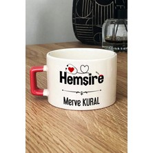 Hedizu Kişiye Özel Hemşire Lüks Fincan Turuncu Isme Özel Tıp Bayramı Hediyesi