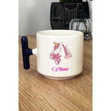 Hedizu Kişiye Özel Unicorn -3- Kupa Bardak T Kulplu Lacivert Arkadaşa Kardeşe Hediye