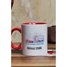 Hedizu Kişiye Özel Fen ve Teknoloji Öğretmeni Kupa Bardak Kırmızı Öğretmenler Günü Hediyesi
