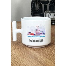 Hedizu Kişiye Özel Fen ve Teknoloji Öğretmeni Kupa Bardak T Kulplu Beyaz Öğretmenler Günü Hediyesi