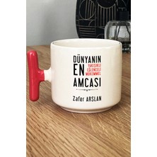 Hedizu Kişiye Özel Amca Kupa Bardak T Kulplu Pembe Amcaya Babalar Günü Hediyesi