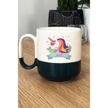 Hedizu Kişiye Özel Unicorn Pro Kupa Bardak Siyah Kız Çocuğa Hediye