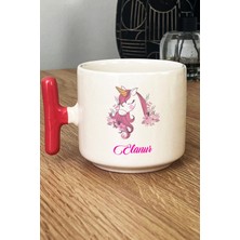 Hedizu Kişiye Özel Unicorn -3- Kupa Bardak T Kulplu Pembe Arkadaşa Kardeşe Hediye