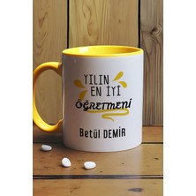 Hedizu Kişiye Özel Öğretmenler Günü Hediyesi Kupa Bardak Sarı Sınıf Öğretmenine Hediye