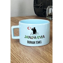 Hedizu Kişiye Özel Jandarma Asker Pastel Fincan Mavi Jandarmalar Günü Hediyesi