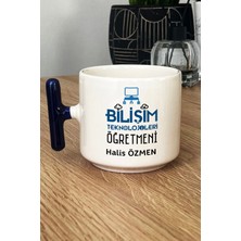 Hedizu Kişiye Özel Bilişim Öğretmeni -2- Kupa Bardak T Kulplu Lacivert Öğretmenler Günü Hediyesi
