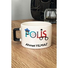 Hedizu Kişiye Özel Polis Lüks Fincan Siyah Polisler Günü Hediyesi
