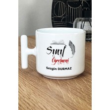 Hedizu Kişiye Özel Erkek Sınıf Öğretmeni Kupa Bardak T Kulplu Beyaz Öğretmenler Günü Hediyesi