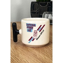 Hedizu Kişiye Özel Bordo Mavi Taraftar Kupa Bardak T Kulplu Siyah Abiye Babaya Sevgiliye Arkadaşa Hediye