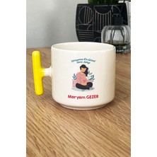 Hedizu Kişiye Özel Hamile Anne Adayı Kupa Bardak T Kulplu Sarı Anneler Günü Hediyesi