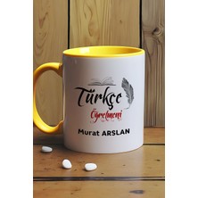 Hedizu Kişiye Özel Türkçe Öğretmeni -2- Kupa Bardak Sarı Öğretmenler Günü Hediyesi
