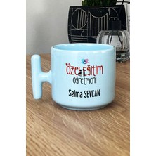 Hedizu Kişiye Özel Özel Eğitim Öğretmeni -2- Pastel T Kulplu Kupa Bardak Mavi