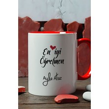 Hedizu Kişiye Özel En Iyi Öğretmen Kupa Bardak Kırmızı Öğretmenler Günü Hediyesi