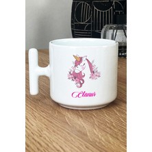 Hedizu Kişiye Özel Unicorn -3- Kupa Bardak T Kulplu Beyaz Arkadaşa Kardeşe Hediye