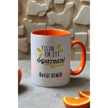 Hedizu Kişiye Özel Öğretmenler Günü Hediyesi Kupa Bardak Turuncu Sınıf Öğretmenine Hediye