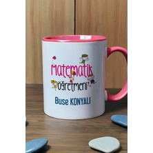 Hedizu Kişiye Özel Matematik Öğretmeni Kupa Bardak Pembe Öğretmenler Günü Hediyesi