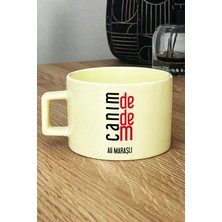 Hedizu Kişiye Özel Canım Dedem Pastel Fincan Sarı Dedeye Babalar Günü Hediyesi