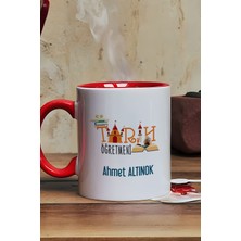 Hedizu Kişiye Özel Tarih Öğretmeni Kupa Bardak Kırmızı Öğretmenler Günü Hediyesi