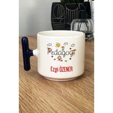 Hedizu Kişiye Özel Pedagog Kupa Bardak T Kulplu Lacivert Tıp Bayramı Hediyesi