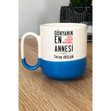 Hedizu Kişiye Özel Anneye Hediye Pro Kupa Bardak Mavi Annelere Doğum Günü Hediyesi