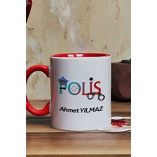 Hedizu Kişiye Özel Polis Kupa Bardak Kırmızı Polisler Günü Hediyesi