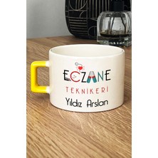 Hedizu Kişiye Özel Eczane Teknikeri Lüks Fincan Sarı Tıp Bayramı Hediyeleri