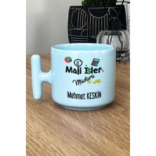 Hedizu Kişiye Özel Mali Işler Müdürü Pastel T Kulplu Kupa Bardak Mavi