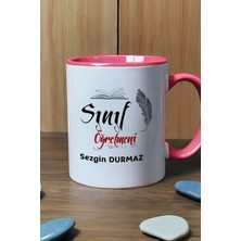 Hedizu Kişiye Özel Erkek Sınıf Öğretmeni Kupa Bardak Pembe Öğretmenler Günü Hediyesi