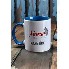 Hedizu Kişiye Özel Memur Kupa Bardak Mavi